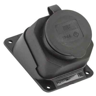 РБу13-1-0м Розетка с защ. кр. угловая настен. ОМЕГА IP44 IEK PKR22-016-2-K02 фото 1