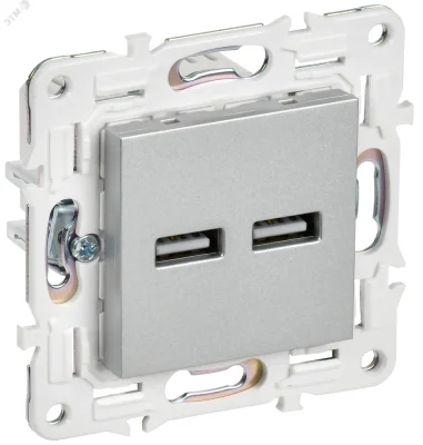 SKANDY Розетка USB A+A 3,1А SK-R15S серебряный IEK SK-U21-D31-K23 фото 1