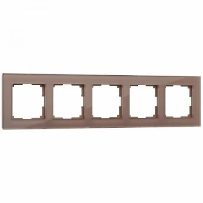 Рамка на 5 постов (латте, стекло) Favorit W0051142 Werkel a058822 фото 1