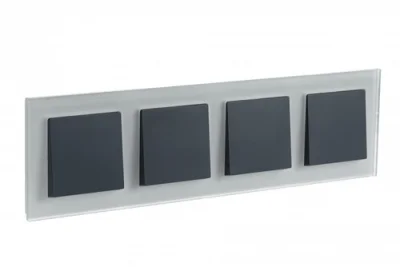 ATLASDESIGN NATURE 4-постовая РАМКА, МАТОВОЕ СТЕКЛО БЕЛЫЙ Systeme Electric ATN330104 фото 1