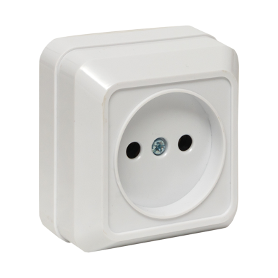 Рим Розетка 1-местная 10А без заземления белая EKF ENR10-022-10 фото 1