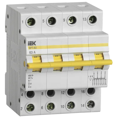 Выключатель-разъединитель трехпозиционный ВРТ-63 4P 63А IEK MPR10-4-063 фото 1