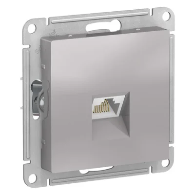 ATLASDESIGN РОЗЕТКА компьютерная RJ45, кат. 5Е, механизм, АЛЮМИНИЙ Systeme Electric ATN000383 фото 1