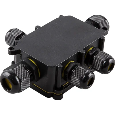 Коробка распаячная LD525 140х100х36 водонепроницаемая 5 выходов 450В черная IP68 Feron 32248 фото 1