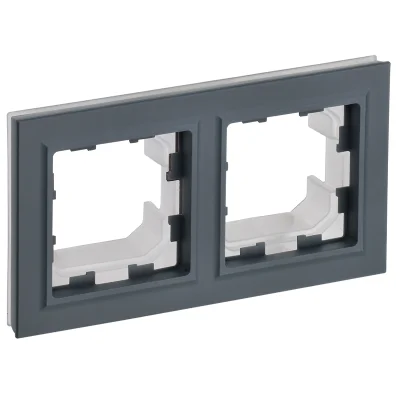 BRITE Рамка 2-мест. IP44 РУ-2-БрГ-44 граф. IEK BR-M22-44-K53 фото 1