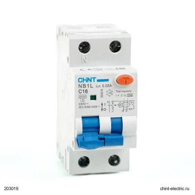 Диф. автомат NB1L 1P+N C16 30мА тип A 6кА (36mm) (R) CHINT 203019 фото 3