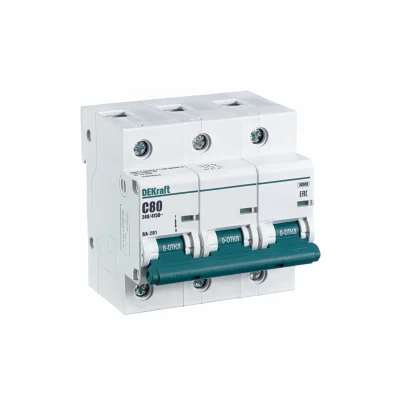 Авт. выкл. 3Р 80А х-ка С ВА-201 10кА DEKraft 13008DEK фото 1