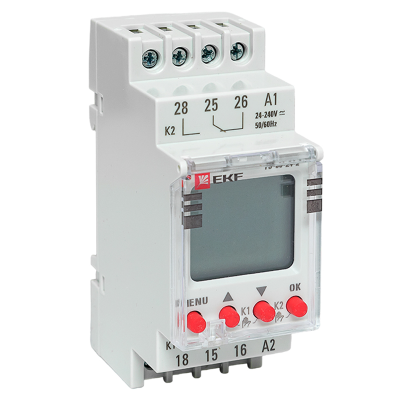 Таймер электронный двухканальный ТЭ-80 24-230В EKF te-80-24-2 фото 1