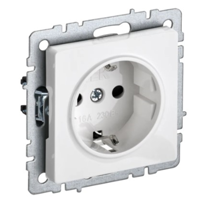 BRITE Роз. с з/к/ш 16А РС14-1-0-БрБ бел. IEK BR-R14-16-K01 фото 1