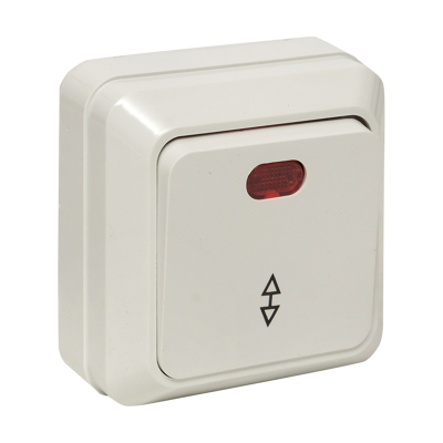 Рим Выключатель проходной 1-клавишный с индикатором 10А белый EKF ENV10-125-10 фото 1