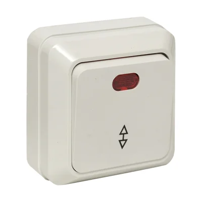 Рим Выключатель проходной 1-клавишный с индикатором 10А белый EKF ENV10-125-10 фото 1