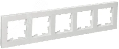 BRITE Рамка 5 постов РУ-5-Бр белый рифленый IEK BR-M52-51-K01 фото 1