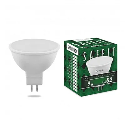 Лампа светодиодная, 9W 230V GU5.3 4000K MR16, SBMR1609 Saffit SAFFIT 55085 фото 1
