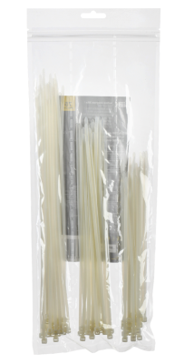 Набор хомутов 3,6х200; 3,6х250; 3,6х300 бел. (75шт/упак) IEK UNH35-N03-075 фото 1