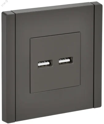 FORTE&PIANO Розетка USB A+A 3,1А FP349 серый IEK FP-U21-D31-K03 фото 1