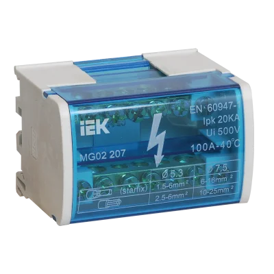 Шины на DIN-рейку (кросс-модуль) ШНК 2х7 L+PEN IEK YND10-2-07-100 фото 1