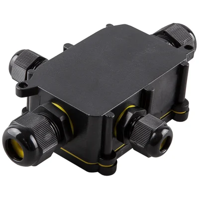 Коробка распаячная LD524 140х100х36 водонепроницаемая 4 выхода 450В черная IP68 STEKKER 49122 фото 1