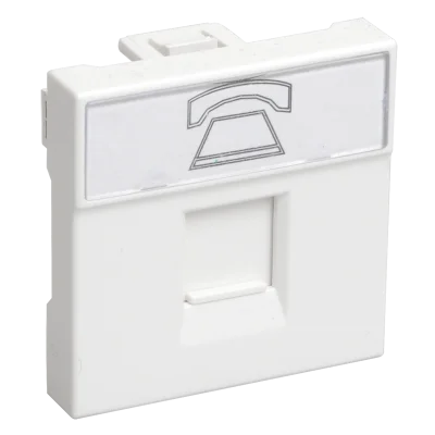 РКФ-20-00-П Розетка телефонная RJ-11 кат.3 (на 2 модуля) ПРАЙМЕР белая IEK CKK-40D-RT2-K01 фото 1