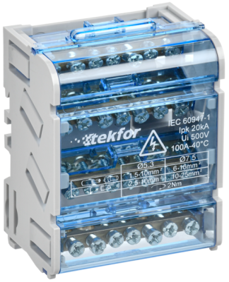 Шины на DIN-рейку (кросс-модуль) ШНК 4х7 3L+PEN IEK TF-DN10-4-07-100 фото 1