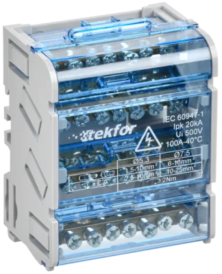 Шины на DIN-рейку (кросс-модуль) ШНК 4х7 3L+PEN IEK TF-DN10-4-07-100 фото 1