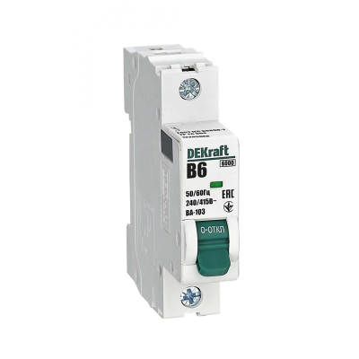 Авт. выкл. 1Р 6А х-ка B ВА-103 6кА нов. DEKraft 12205DEK фото 1
