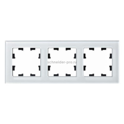 ATLASDESIGN NATURE 3-постовая РАМКА, ОРГАНИЧЕСКОЕ СТЕКЛО БЕЛЫЙ Systeme Electric ATN320103 фото 1