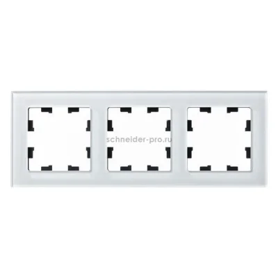 ATLASDESIGN NATURE 3-постовая РАМКА, ОРГАНИЧЕСКОЕ СТЕКЛО БЕЛЫЙ Systeme Electric ATN320103 фото 1