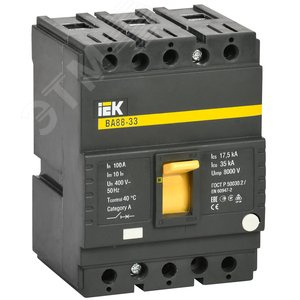 Авт. выкл. ВА88-33 3Р 100А 35кА IEK SVA20-3-0100 фото 1