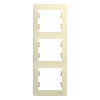 GLOSSA 3-постовая РАМКА, вертикальная, БЕЖЕВЫЙ Systeme Electric GSL000207 фото 1