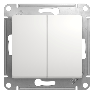 GLOSSA 2-клавишный ПЕРЕКЛЮЧАТЕЛЬ, сх.6/2, 10АХ, механизм, БЕЛЫЙ Systeme Electric GSL000165 фото 1