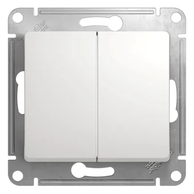 GLOSSA 2-клавишный ПЕРЕКЛЮЧАТЕЛЬ, сх.6/2, 10АХ, механизм, БЕЛЫЙ Systeme Electric GSL000165 фото 1