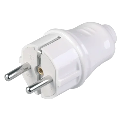 Вилка разборная прямая ВПп10-01-Ст с заземляющим контактом 16А белая IEK EVP10-16-01-K01 фото 1