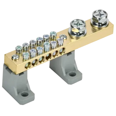 Шина N "ноль" на двух угл. изол. 200А ШНИ-10х18-12-L2-С IEK YNN30-12-C2-K03 фото 1