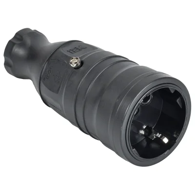 OMEGA Розетка переносная РБп14-1-0м IP20 черная IEK OM-KR20-16-20-P1-00-K02 фото 1