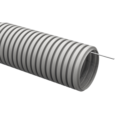 Труба гофр. ПВХ 16 мм гибкая лёгкая с протяжкой серая (100м) GENERICA CTG20-16-K41-100-G фото 2