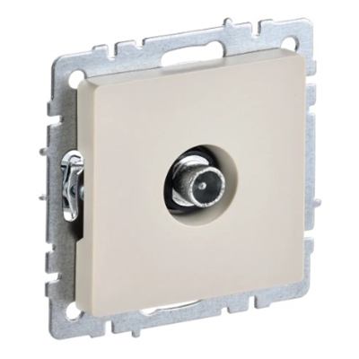 BRITE Роз. TV проходная РТВ10-0-БрКр беж. IEK BR-A10-P-K10 фото 1