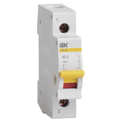 Выключатель нагрузки (мини-рубильник) ВН-32 1Р 40А IEK MNV10-1-040 фото 1