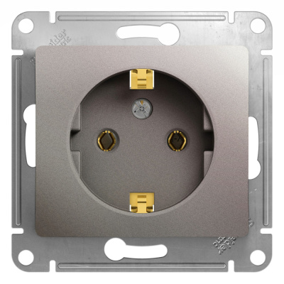 Glossa Платина Розетка с/з Systeme Electric GSL001243 фото 1