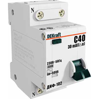 АВДТ 1Р+N 6А 30мА тип AC х-ка С ДИФ-102 нов. 4,5кА DEKraft 16001DEK фото 2