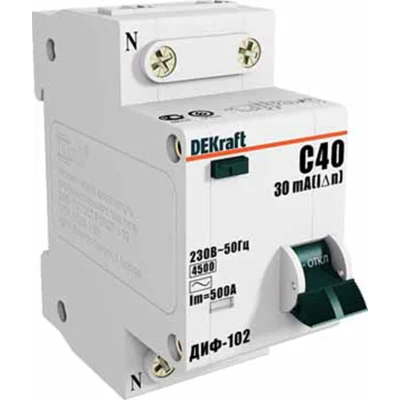 АВДТ 1Р+N 6А 30мА тип AC х-ка С ДИФ-102 нов. 4,5кА DEKraft 16001DEK фото 2
