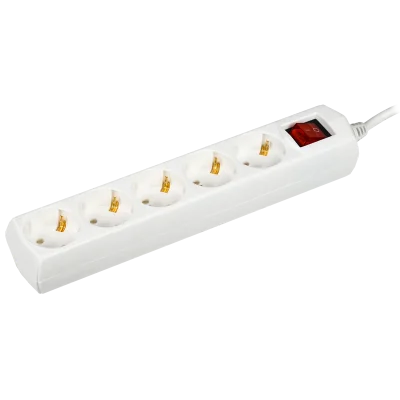 Удлинитель У05В 5 мест 2P+PE/5м 3х1мм2 10А/250В GENERICA WYP10-10-05-05-ZK-G фото 1