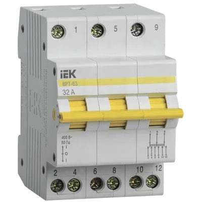 Выключатель-разъединитель трехпозиционный ВРТ-63 3P 32А IEK MPR10-3-032 фото 1