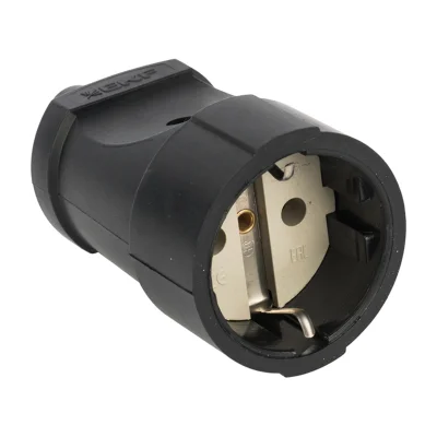 Гнездо штепсельное с/з черн. ПВХ 16A 250B PROxima EKF ASGO16-30 фото 1