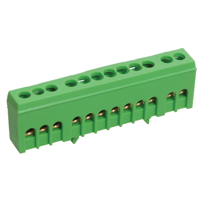 Шина PE "земля" в корп изол на DIN-рейку ШНИ-6х9-14-К-З IEK YNN10-69-14KD-K06 фото 1