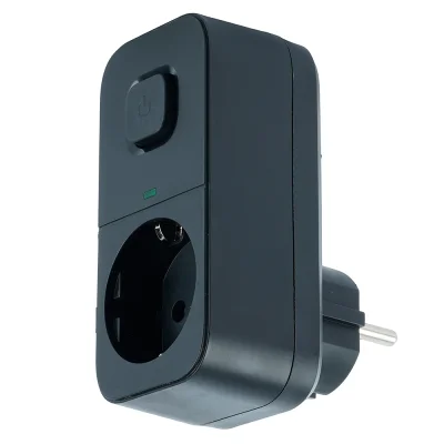 Сетевой фильтр 1-местный с/з 220В, 16А, с выключателем, серия Nova, HM81-11-2, черный STEKKER 50691 фото 1