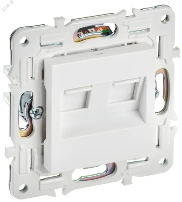SKANDY Розетка компьютерная двойная RJ45 кат.6 SK-K04W арктический белый IEK SK-K20-2-K01 фото 1