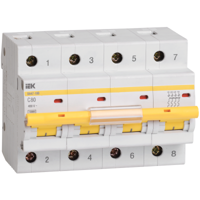 KARAT Авт. выкл. ВА47-100 4P C 25А 10кА IEK MVA40-4-025-C фото 1