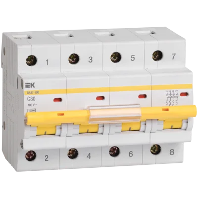 KARAT Авт. выкл. ВА47-100 4P C 25А 10кА IEK MVA40-4-025-C фото 1