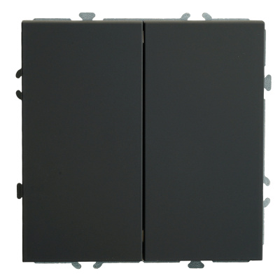 Переключатель СП 2-м механизм (черный уголь) soft touch Эмили RSW10-5107-05 STEKKER 49843 фото 1