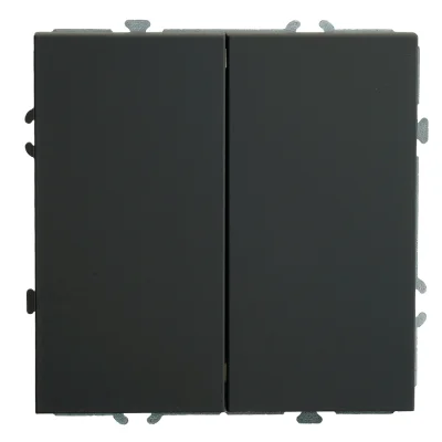 Переключатель СП 2-м механизм (черный уголь) soft touch Эмили RSW10-5107-05 STEKKER 49843 фото 1